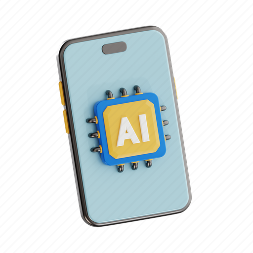 Ai smartphone, smartphone, automation, ai, technology, ai mobile, ai processor 3D illustration - Download on Iconfinder