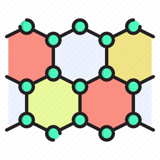 Graphene, structure, carbon, atom, science, molecule, hexagonal icon - Download on Iconfinder
