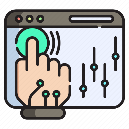 Interaction, hand, touch, finger, data, metaverse, click icon - Download on Iconfinder