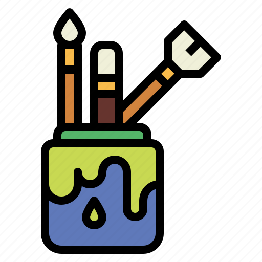 Paint, brush, painting, jar, art, supplies icon - Download on Iconfinder