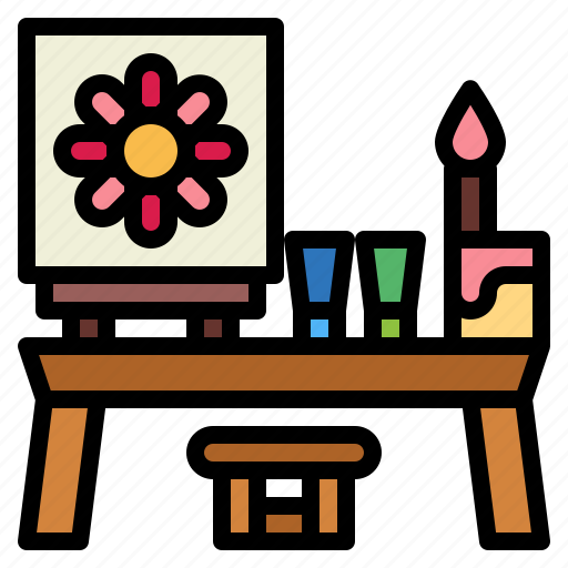 Painting, easel, brush, art, studio icon - Download on Iconfinder