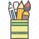 brush, marker, painting, pencil, pot