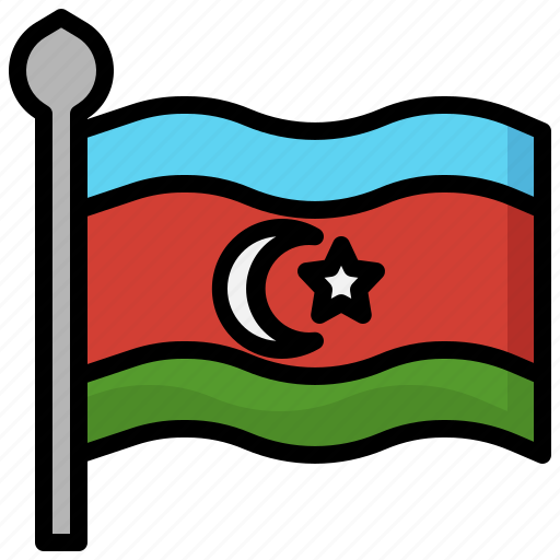 Azerbaijan, country, asia, flags, flag icon - Download on Iconfinder
