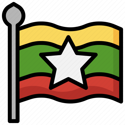 Myanmar, country, asia, flags, flag icon - Download on Iconfinder