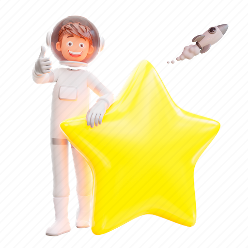 Astronaut, space, star, rocket, spaceship, universe, astronomy 3D illustration - Download on Iconfinder