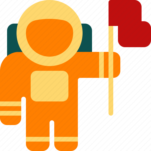 Flag, mark, spacesuit, astronout, spaceman, cosmonaut, astronaut icon - Download on Iconfinder