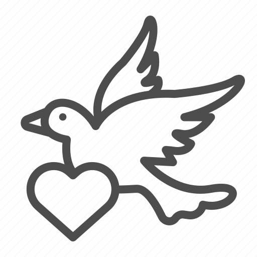 Bird, dove, love, pigeon, heart, flight, sky icon - Download on Iconfinder