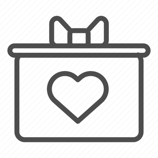 Heart, love, minimalism, box, present, gift, bow icon - Download on Iconfinder