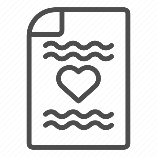 Letter, valentine, romantic, paper, heart, wave, card icon - Download on Iconfinder