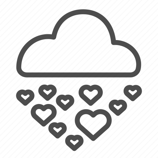 Rainy, rain, cloud, sky, heart, shape, love icon - Download on Iconfinder