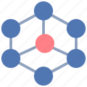 hexagon, parts, network, pattern, diagram, connect, atom