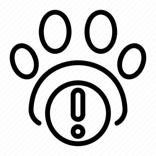 Paw, print, pet, attention, alert, warning, caution icon - Download on Iconfinder