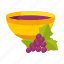 attribute, bowl, branch, god, grapes 