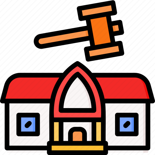 Auction, house, property, bid, gavel, justice icon - Download on Iconfinder