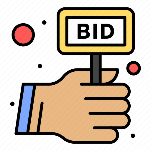 Bid, compete, hand, label icon - Download on Iconfinder