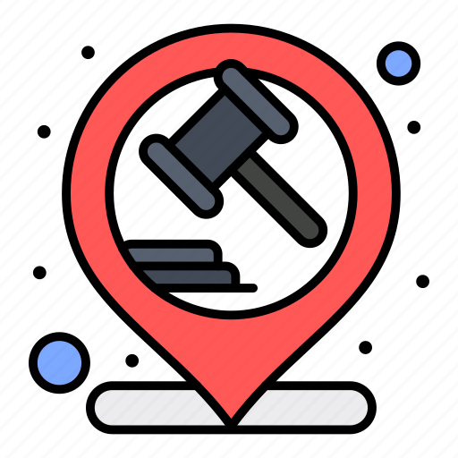 Hammer, justice, law, location, pin icon - Download on Iconfinder