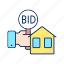 auction, real estate, bidding for property, bargaining for house 