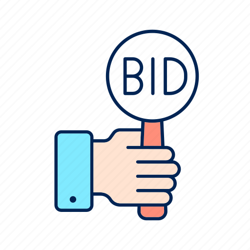 Auction, bidding, offering price, bargaining for item icon - Download on Iconfinder