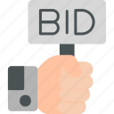 bid, application, buying, goods, hammer, internet, selling, icon