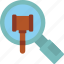 search, auction, hammer, judge, icon 