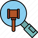 search, auction, hammer, judge, icon