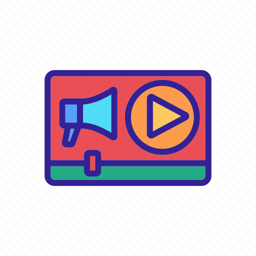 Audience, contour, media, megaphone, video icon - Download on Iconfinder