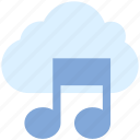 cloud, multimedia, music note, storage, wireless
