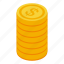auditor, coin, stack, isometric 