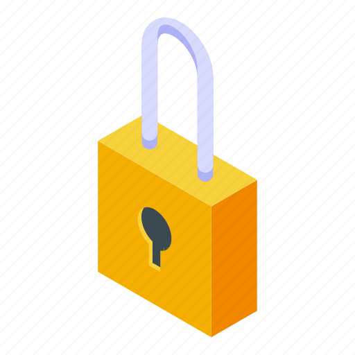 Audit, padlock, isometric icon - Download on Iconfinder