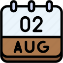 calendar, august, two, 2, date, monthly, month, schedule