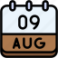 calendar, august, nine, date, monthly, time, and, month, schedule 