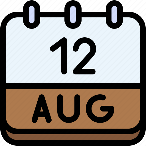 Calendar, august, twelve, date, monthly, time, and icon - Download on Iconfinder