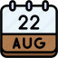 calendar, august, twenty, two, date, monthly, time, month, schedule 