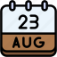calendar, august, twenty, three, date, monthly, time, month, schedule 