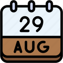 calendar, august, twenty, nine, date, monthly, time, month, schedule