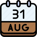 calendar, august, thirty, one, date, monthly, time, month, schedule