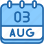 calendar, august, three, 3, date, monthly, time, month, schedule 