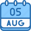 calendar, august, five, date, monthly, time, and, month, schedule 