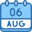 calendar, august, six, date, monthly, time, and, month, schedule 