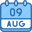 calendar, august, nine, date, monthly, time, and, month, schedule 