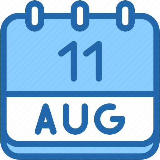 Calendar, august, eleven, date, monthly, time, and icon - Download on Iconfinder