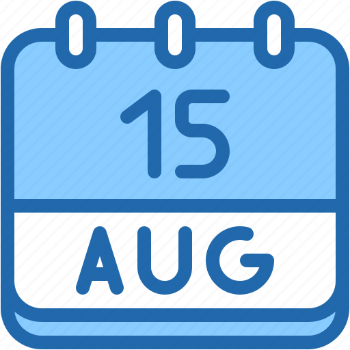 Calendar, august, fifteen, date, monthly, time, and icon - Download on Iconfinder