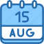 calendar, august, fifteen, date, monthly, time, and, month, schedule 