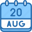 calendar, august, twenty, date, monthly, time, and, month, schedule 