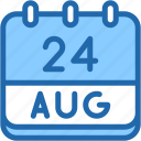 calendar, august, twenty, four, date, monthly, time, month, schedule
