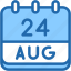 calendar, august, twenty, four, date, monthly, time, month, schedule 