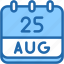 calendar, august, twenty, five, date, monthly, time, month, schedule 