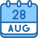 calendar, august, twenty, eight, date, monthly, time, month, schedule