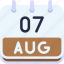 calendar, august, seven, date, monthly, time, and, month, schedule 
