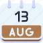 calendar, august, thirteen, date, monthly, time, and, month, schedule 